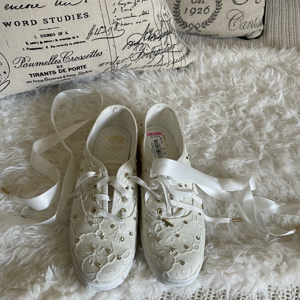 keds x kate spade new york champion white with beautiful stones sneakers.